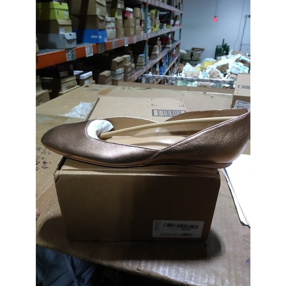 Naturalizer Women's Cody Flats Rose Gold Leather Size: 11